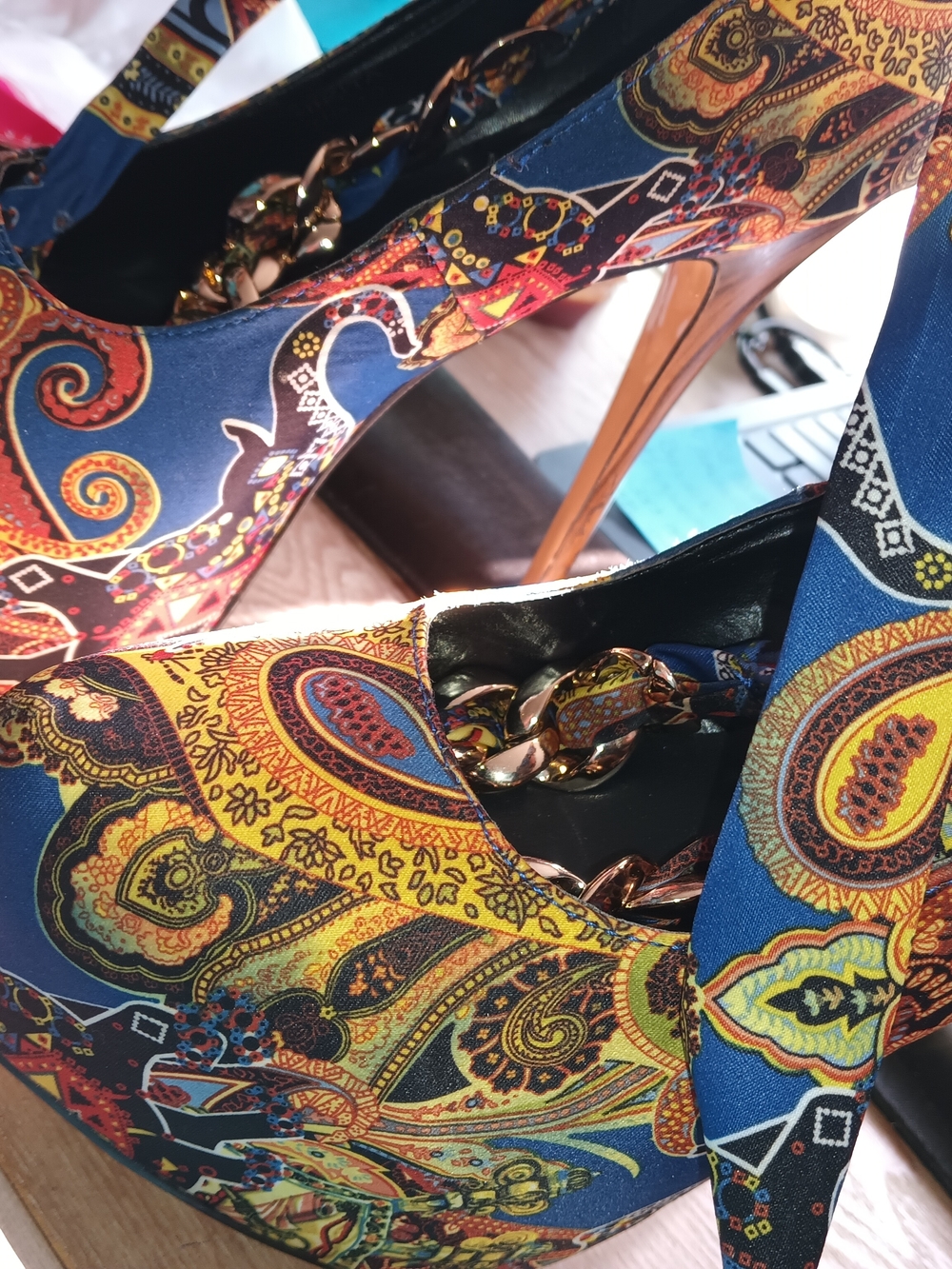 Scene Weaver Multicolor Paisley Platform Heels